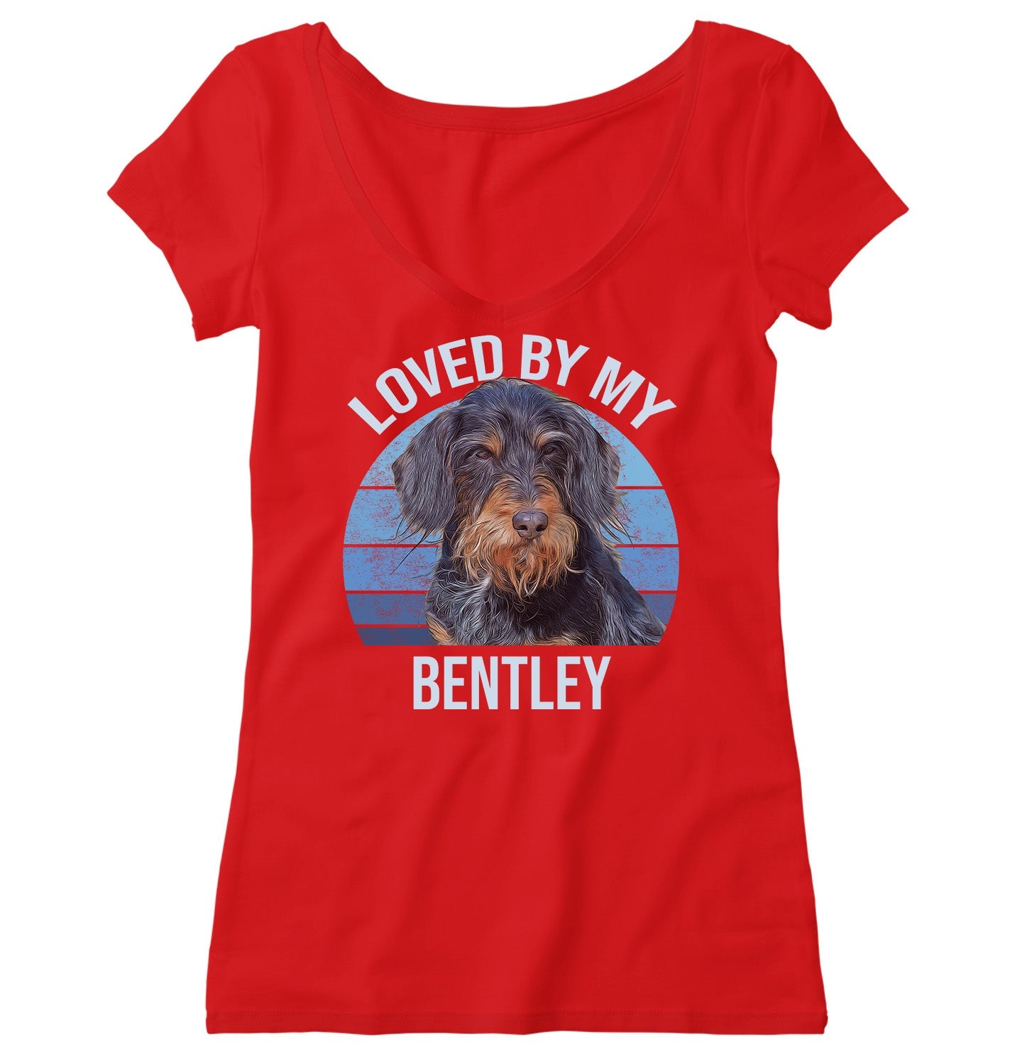 Loved By My Pet - Personalized Custom Women's V-Neck T-Shirt