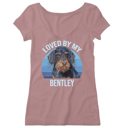 Loved By My Pet - Personalized Custom Women's V-Neck T-Shirt