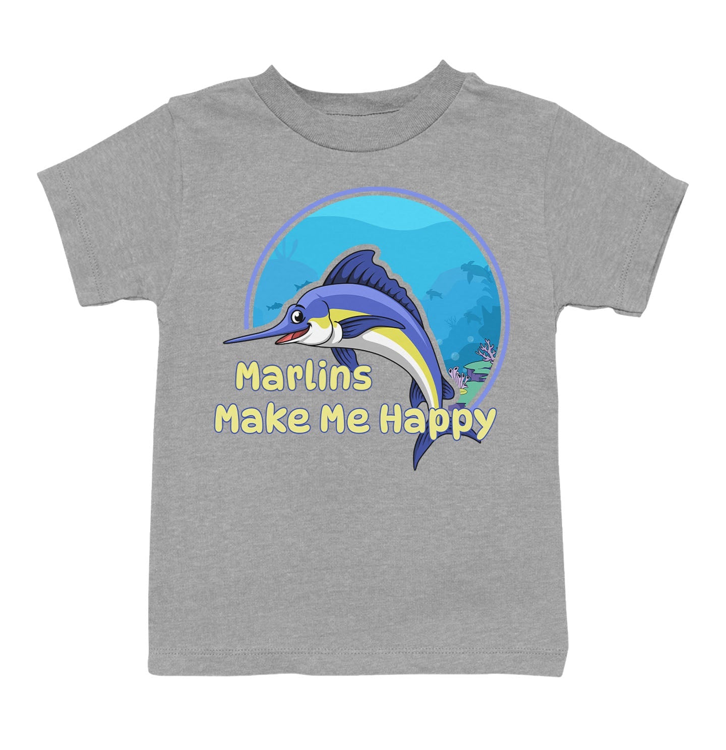 Marlin Toon Make Me Happy - Toddler Unisex T-Shirt - Grey