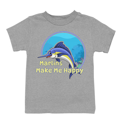 Marlin Toon Make Me Happy - Toddler Unisex T-Shirt - Grey