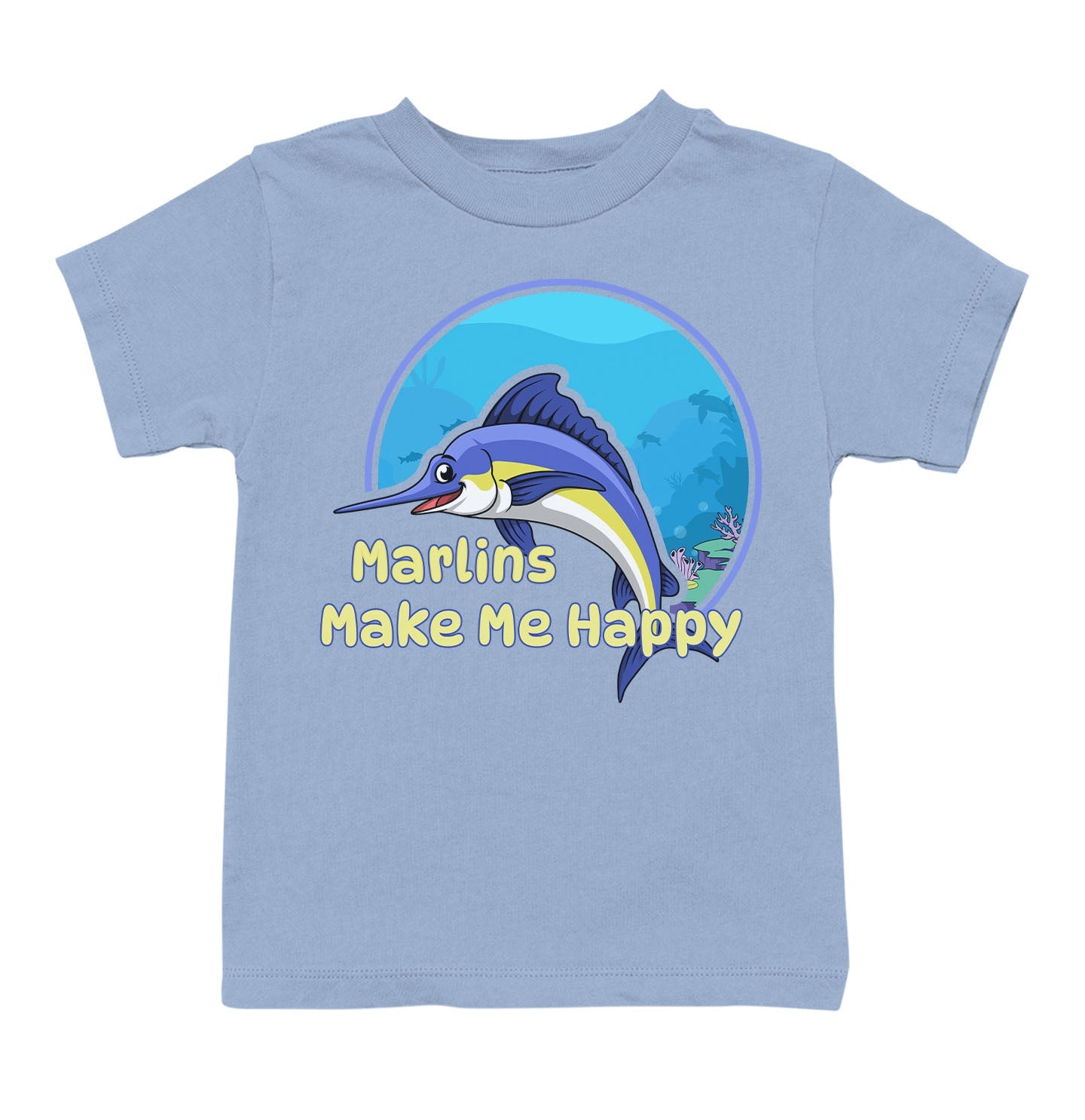 Marlin Toon Make Me Happy - Toddler Unisex T-Shirt - Light Blue