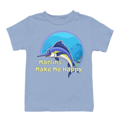 Marlin Toon Make Me Happy - Toddler Unisex T-Shirt - Light Blue