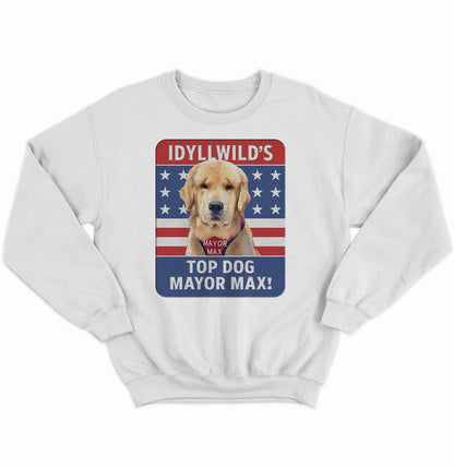Idyllwild's Top Dog - Adult Unisex Crewneck Sweatshirt - Grey - 3X-Large - White