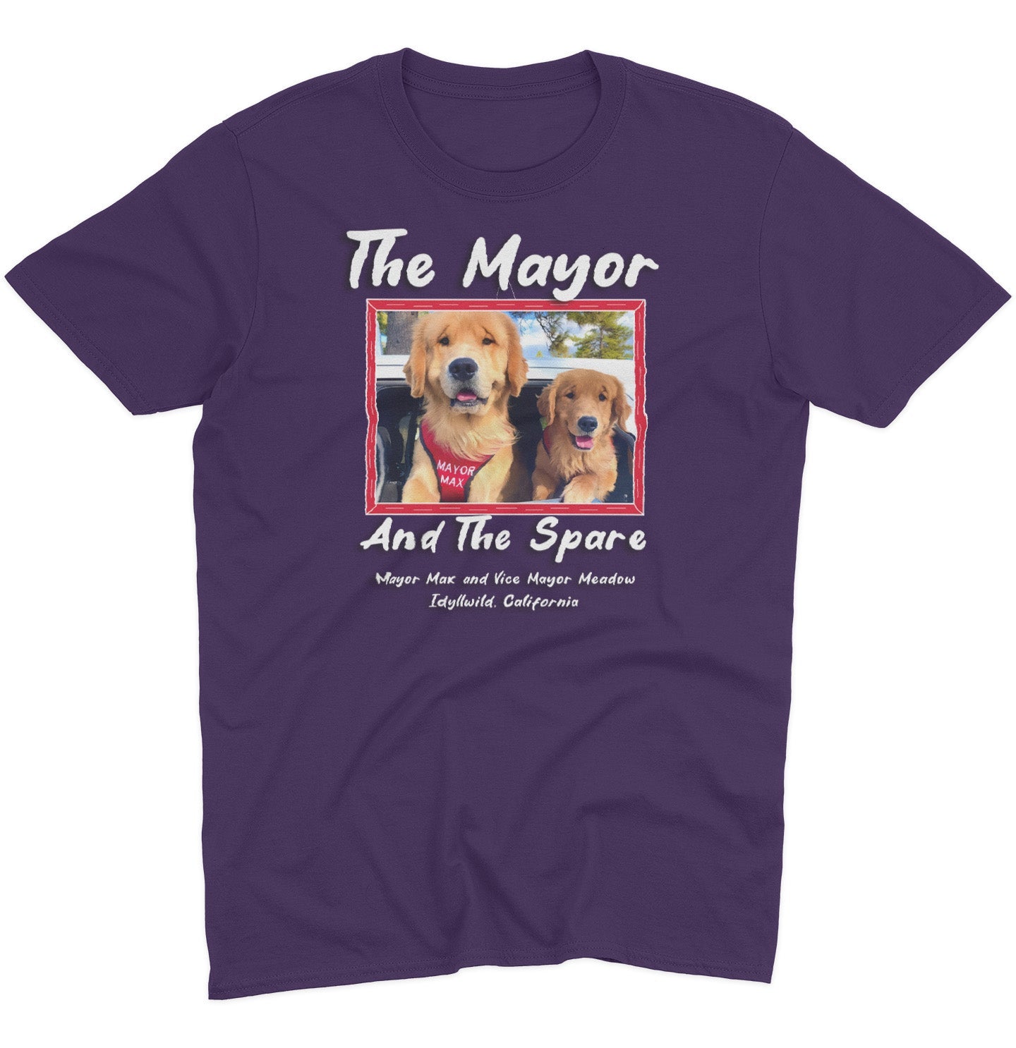 The Mayor and the Spare - Adult Unisex T-Shirt - Forest Green - Small - Purple