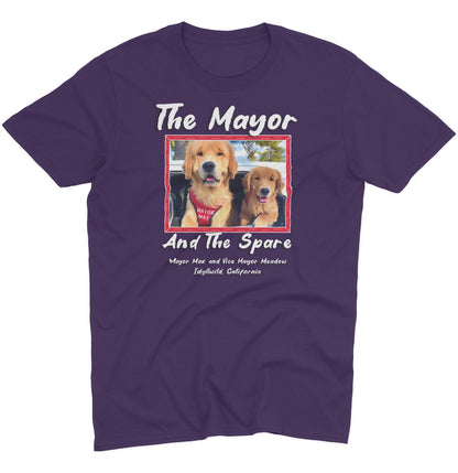 The Mayor and the Spare - Adult Unisex T-Shirt - Forest Green - Small - Purple