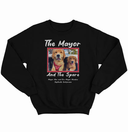 The Mayor and the Spare - Adult Unisex Crewneck Sweatshirt - Black - Large - Specs