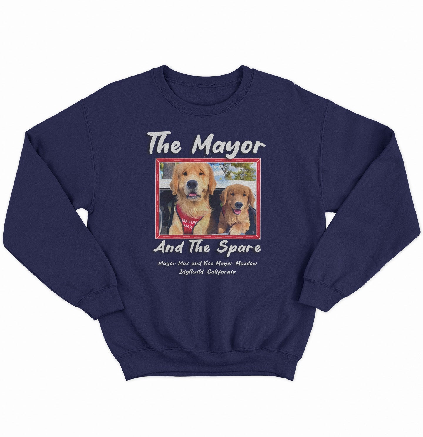 The Mayor and the Spare - Adult Unisex Crewneck Sweatshirt - Black - X-Large - Sizes