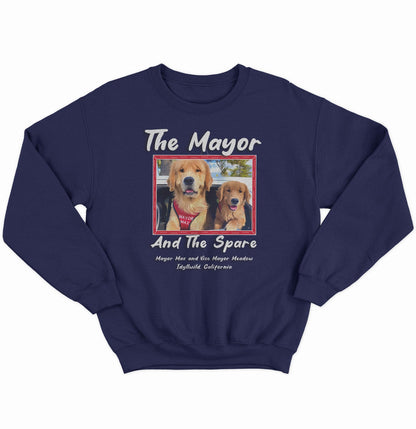 The Mayor and the Spare - Adult Unisex Crewneck Sweatshirt - Black - X-Large - Sizes