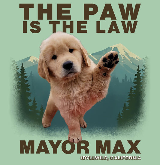 The Paw is the Law Puppy - Adult Unisex T-Shirt - Mint Green - Medium - Graphic