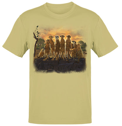 Meerkats - Adult Unisex T-Shirt - Yellow