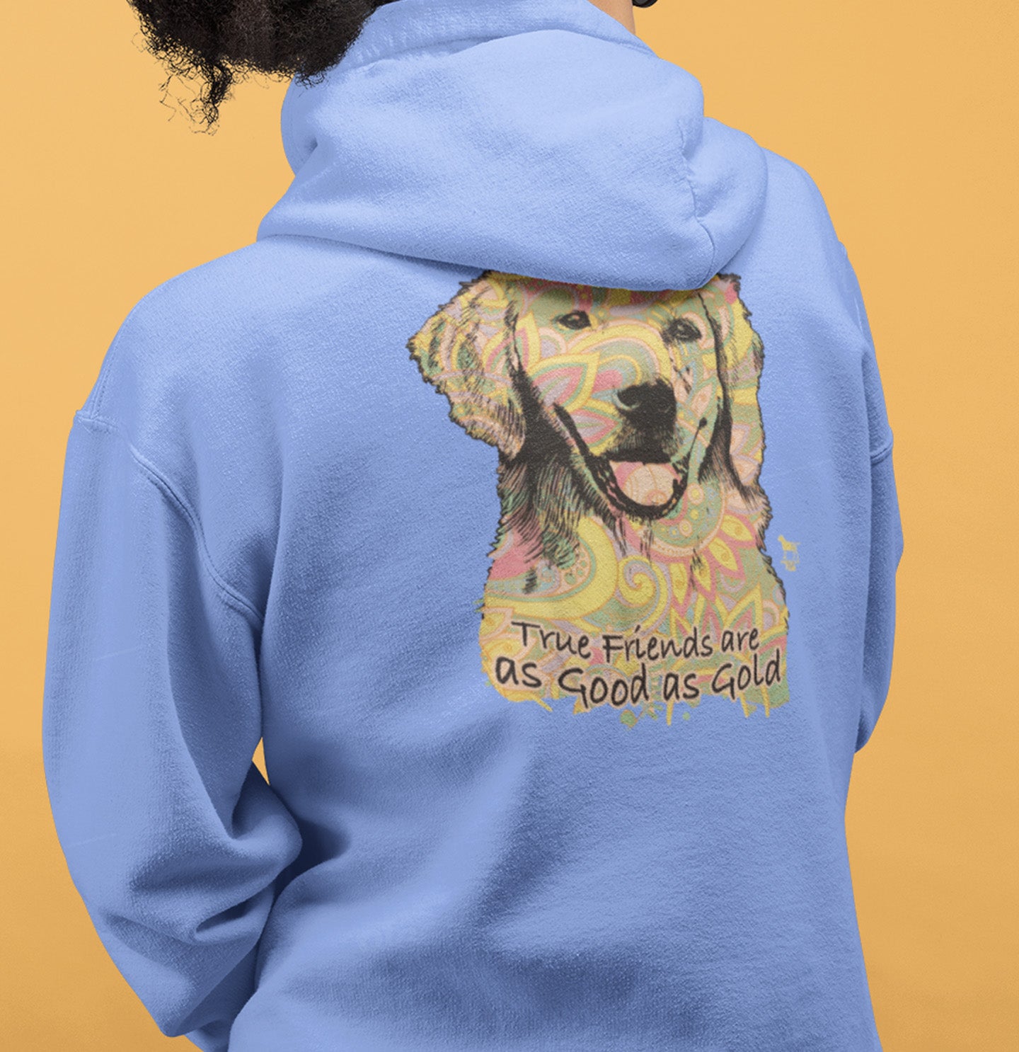 Mosaic Golden Retriever - Adult Unisex Hoodie Sweatshirt