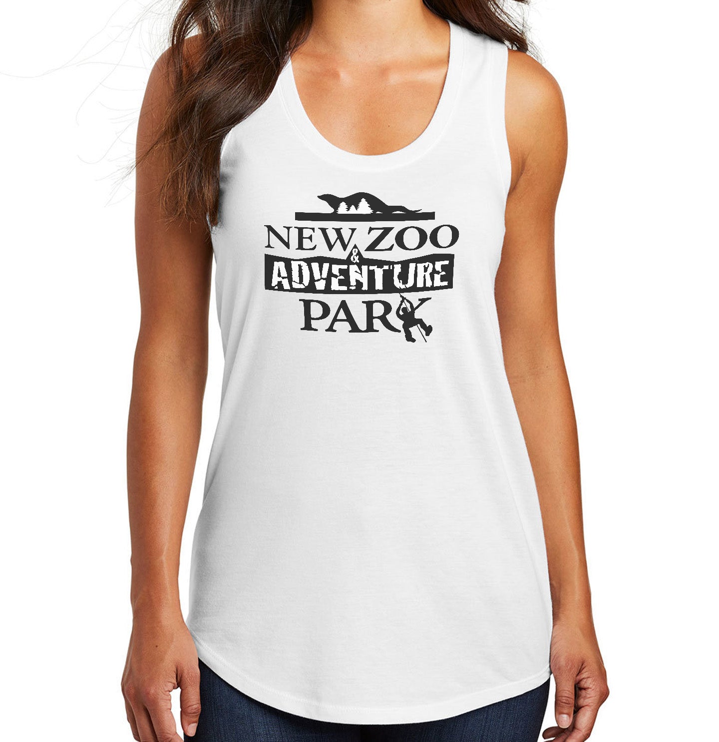 NEW Zoo and Adventure Park Black & White Logo - Women's Tri-Blend Racerback Tank