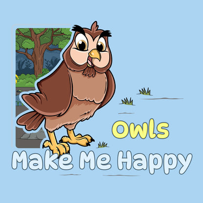 Owl Toon Make Me Happy - Kids' Unisex T-Shirt - Graphic