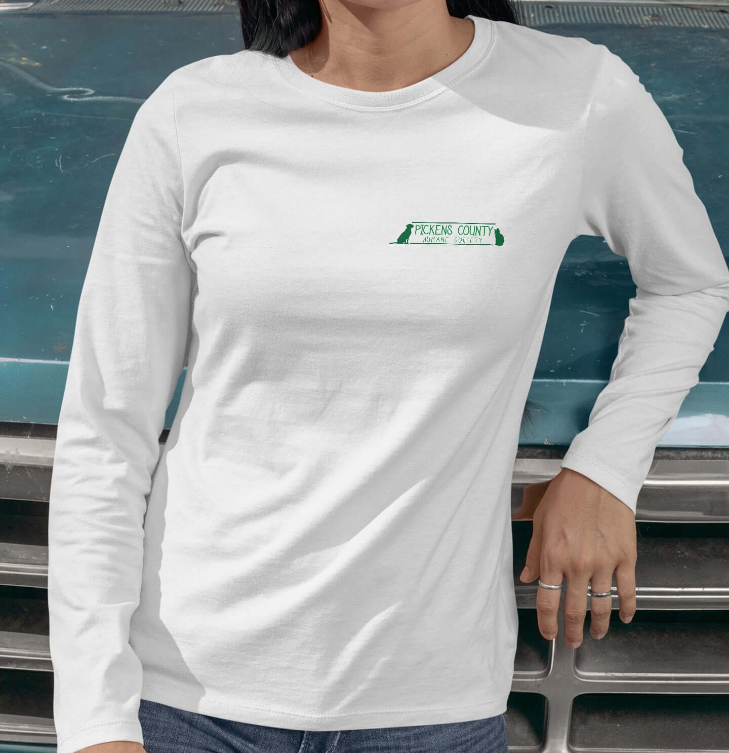 PCHS Left Chest Logo - Adult Unisex Long Sleeve T-Shirt - White - 4X-Large - Main