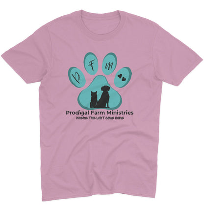 PFM Dog and Cat Logo - Adult Unisex T-Shirt - Grey - 2X-Large - Pink