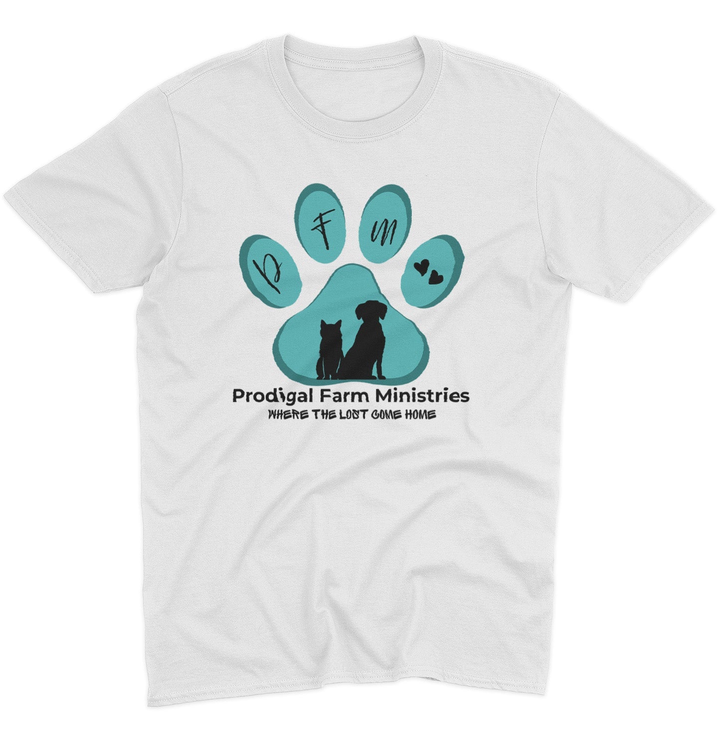 PFM Dog and Cat Logo - Adult Unisex T-Shirt - Grey - 4X-Large - White