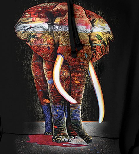 Painted Elephant - Adult Unisex Hoodie Sweatshirt