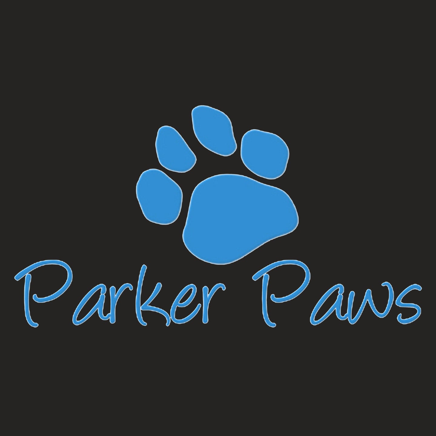 Parker Paws Blue Paw Print Logo - Cotton Canvas Tote