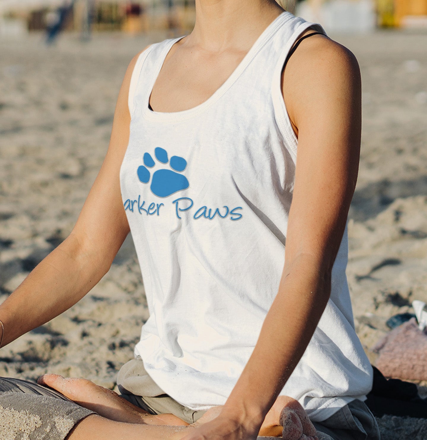 Parker Paws Blue Paw Print Logo - Women's Tri-Blend T-Shirt