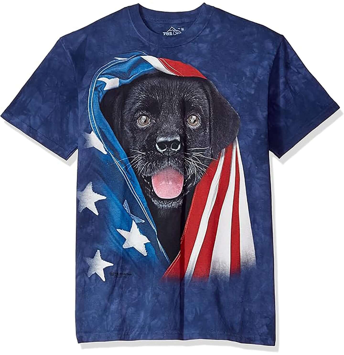 Patriotic Black Lab Pup - Adult Unisex T-Shirt