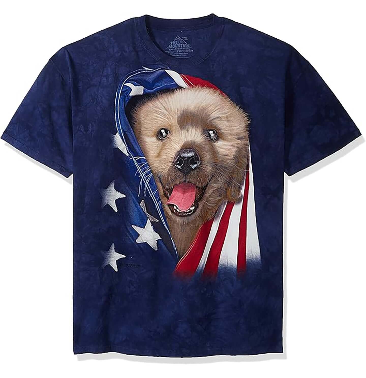 Patriotic Golden Pup - Adult Unisex T-Shirt