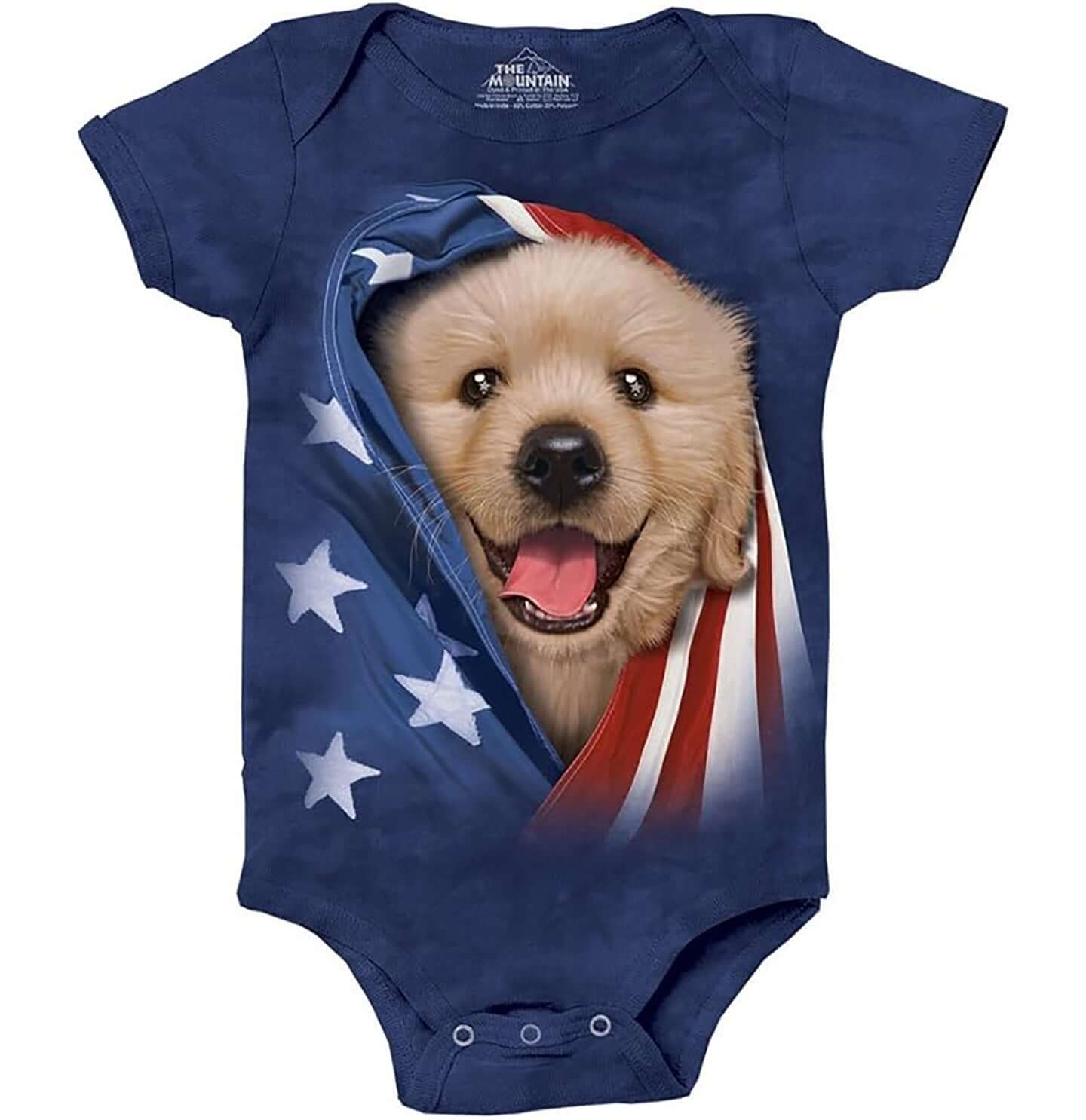 Patriotic Golden Pup - Baby Onesie