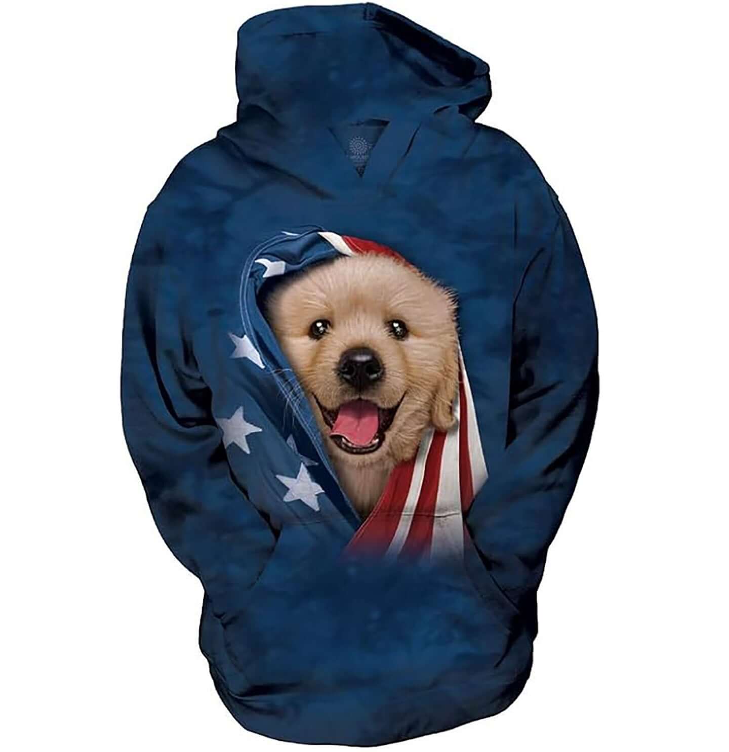 Patriotic Golden Pup - Kids' Unisex Hoodie Sweatshirt