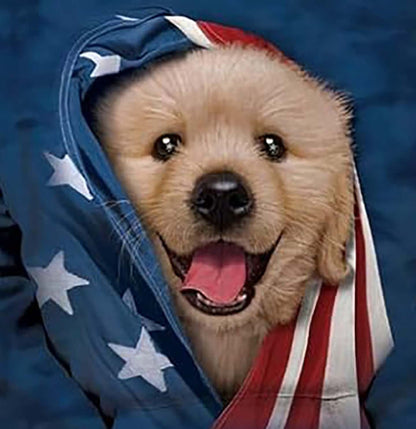 Patriotic Golden Pup - Kids' Unisex Hoodie Sweatshirt