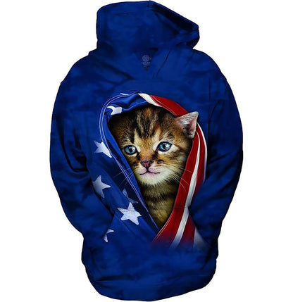 Patriotic Kitten - Kids' Unisex Hoodie Sweatshirt