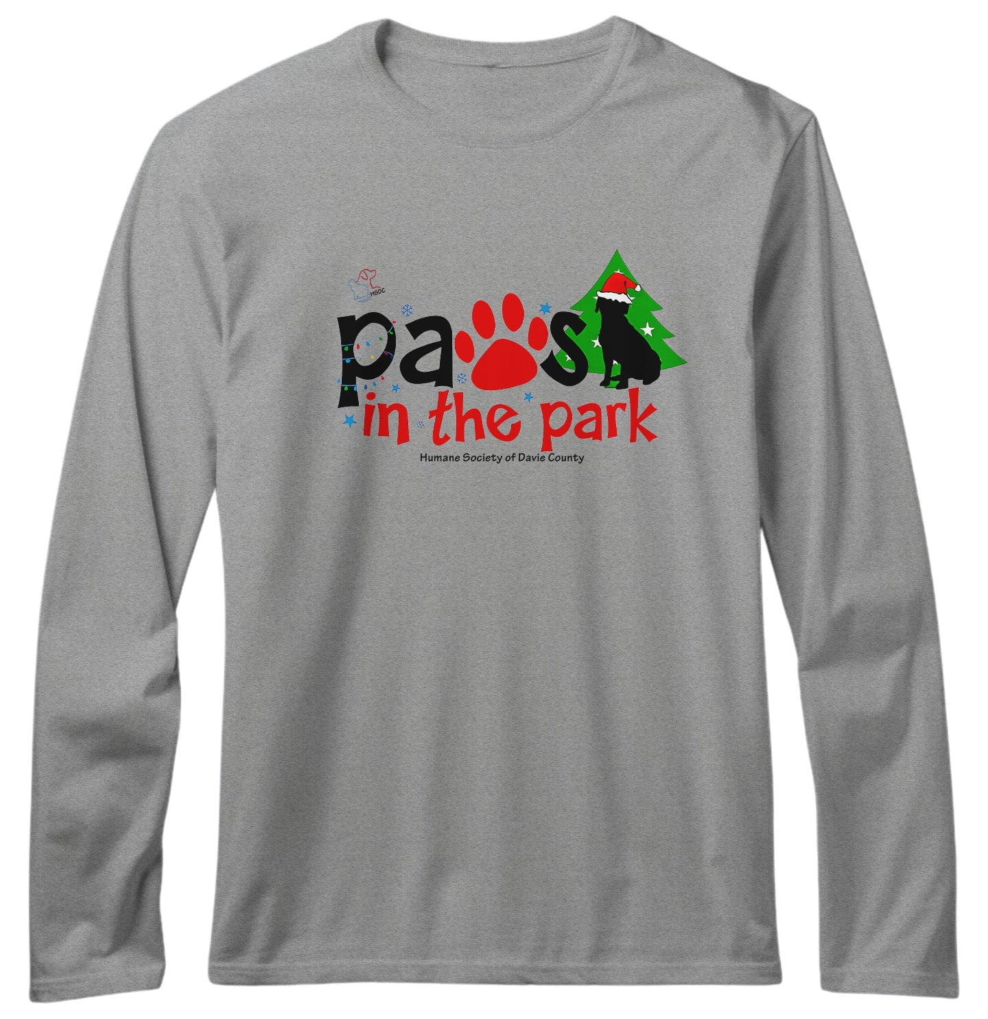 Paws in the Park 2025 - Adult Unisex Long Sleeve T-Shirt - Grey - Large - Specs