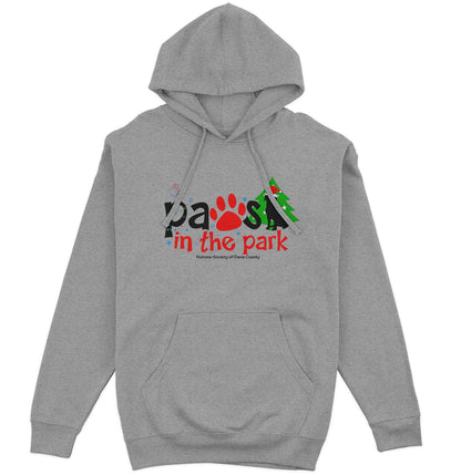 Paws in the Park 2025 - Adult Unisex Hoodie Sweatshirt - Grey - Large - Specs