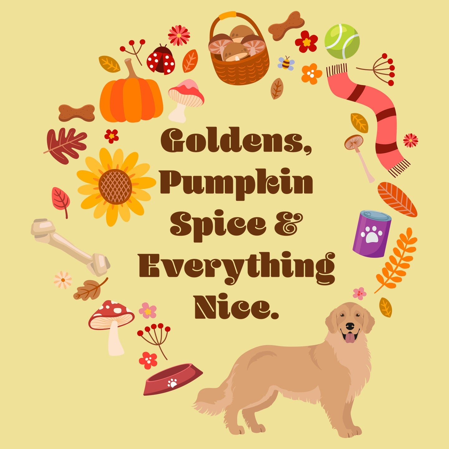 Goldens Pumpkin Spice and Everything Nice - Personalized Custom Adult Unisex T-Shirt - Graphic