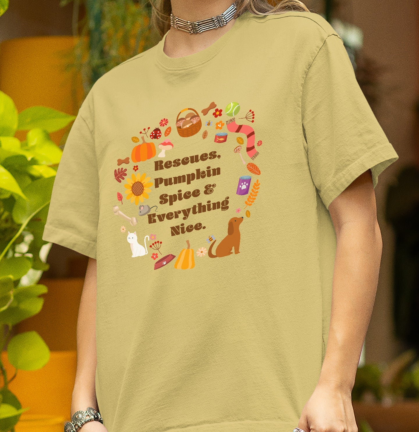 Rescues Pumpkin Spice and Everything Nice - Personalized Custom Adult Unisex T-Shirt - Main