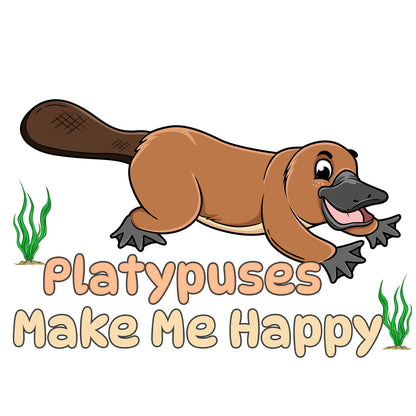 Platypus Toon Make Me Happy - Adult Unisex T-Shirt - Graphic