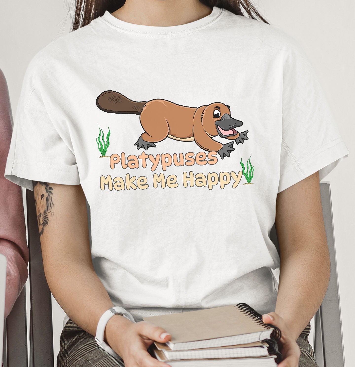 Platypus Toon Make Me Happy - Adult Unisex T-Shirt - Main