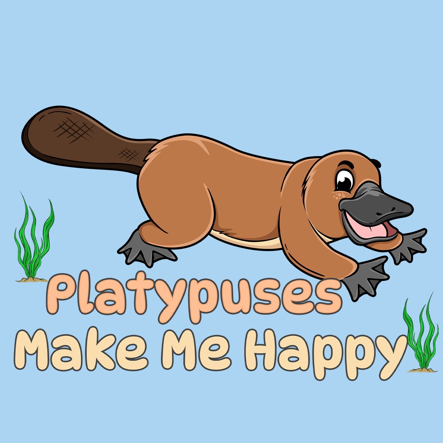 Platypus Toon Make Me Happy - Kids' Unisex T-Shirt - Graphic