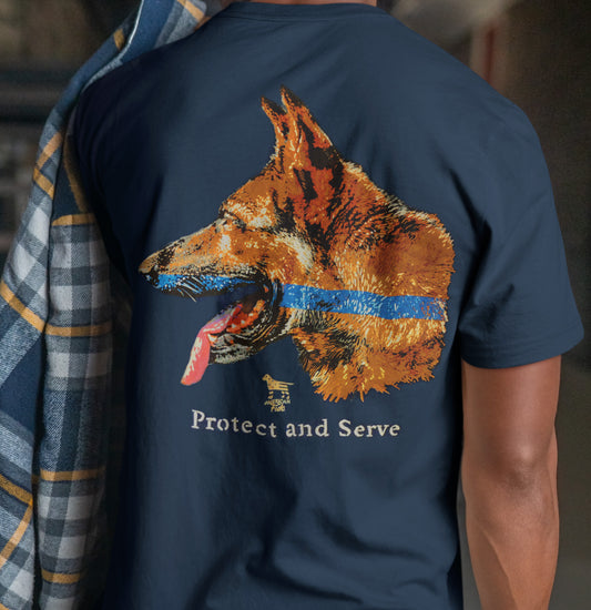 Protect and Serve German Shepherd - Adult Unisex T-Shirt