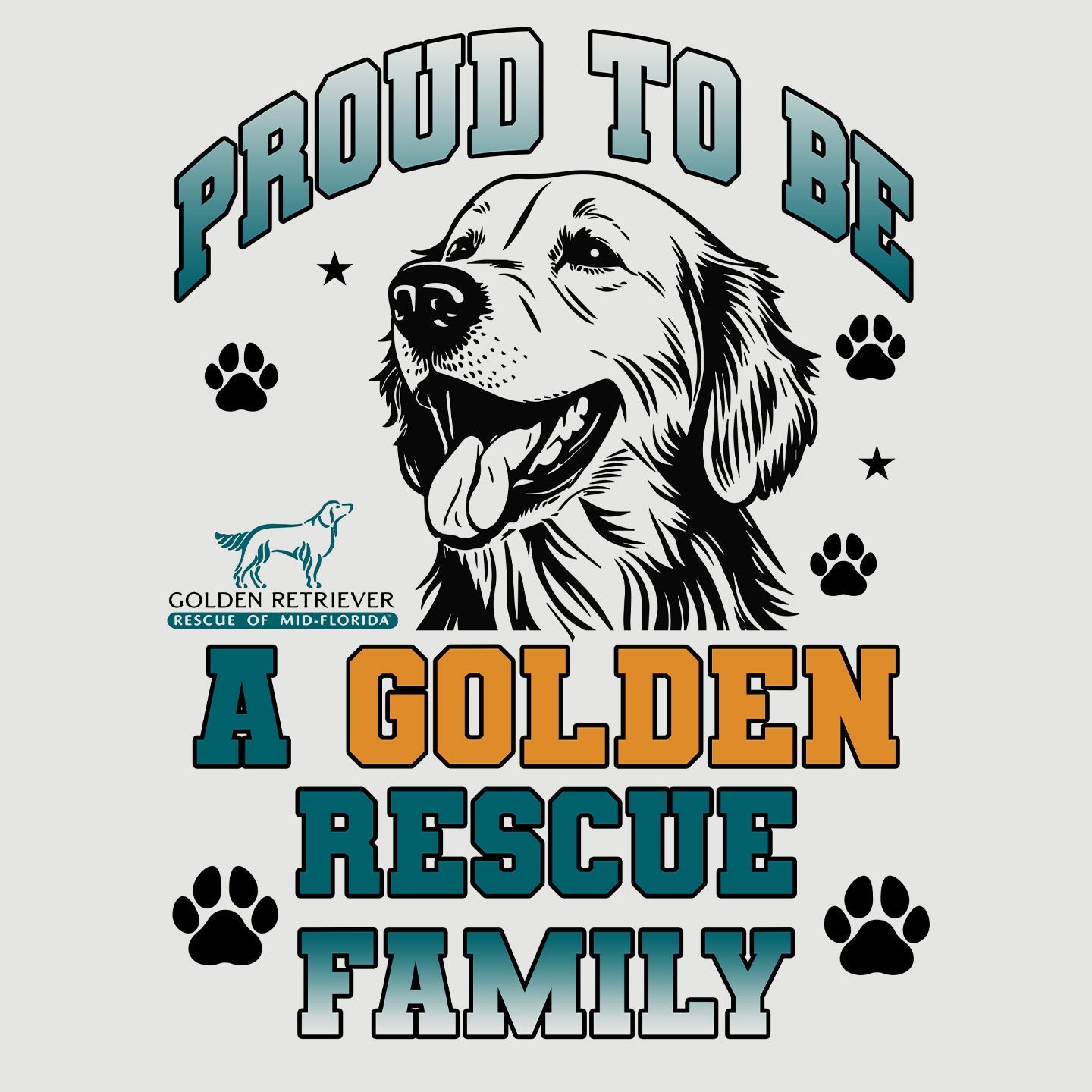 Proud to be a GRRMF Rescue Family - Garden Flag - Graphic