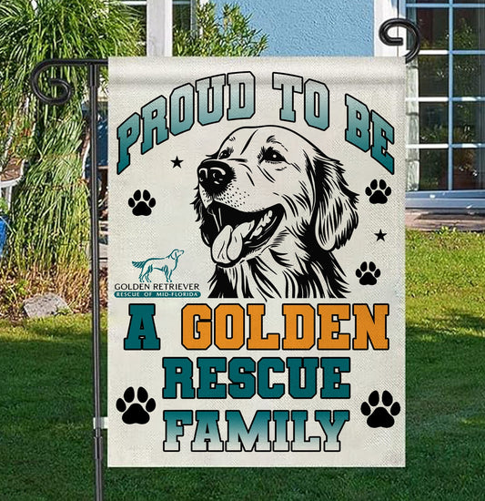 Proud to be a GRRMF Rescue Family - Garden Flag - Main