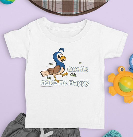 Quail Toon Make Me Happy - Toddler Unisex T-Shirt - Main