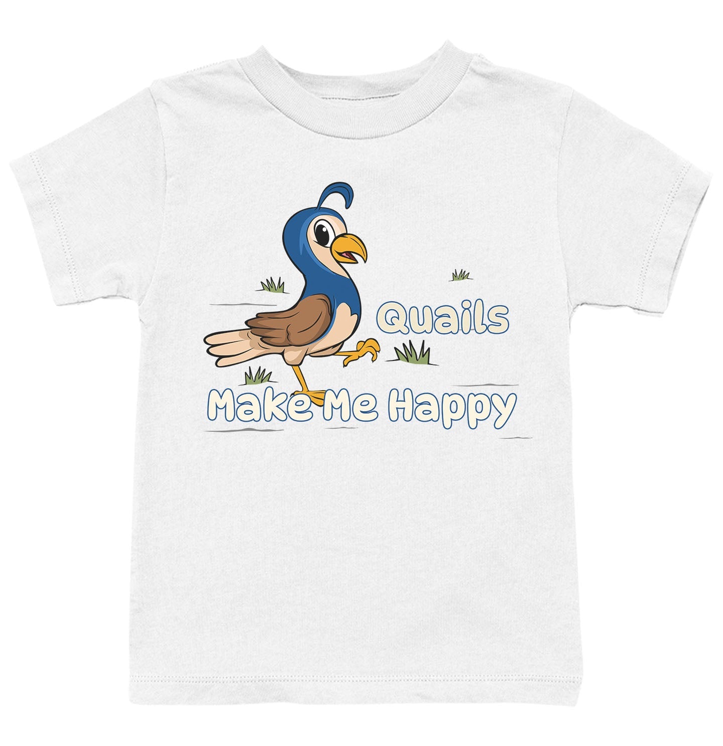 Quail Toon Make Me Happy - Kids' Unisex T-Shirt - White