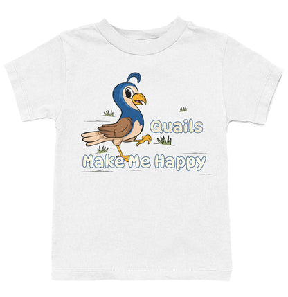 Quail Toon Make Me Happy - Kids' Unisex T-Shirt - White