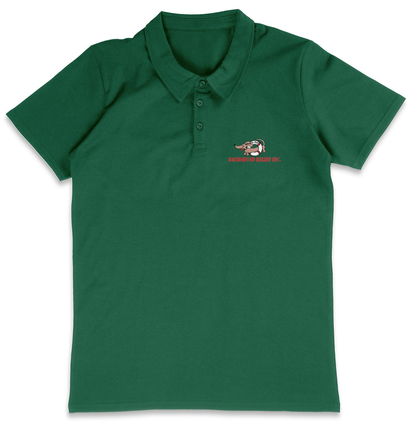 So Cal Dachshund Relief LC Logo - Adult Micro-Mesh Polo - Light Blue - 2X-Large - Forest Green