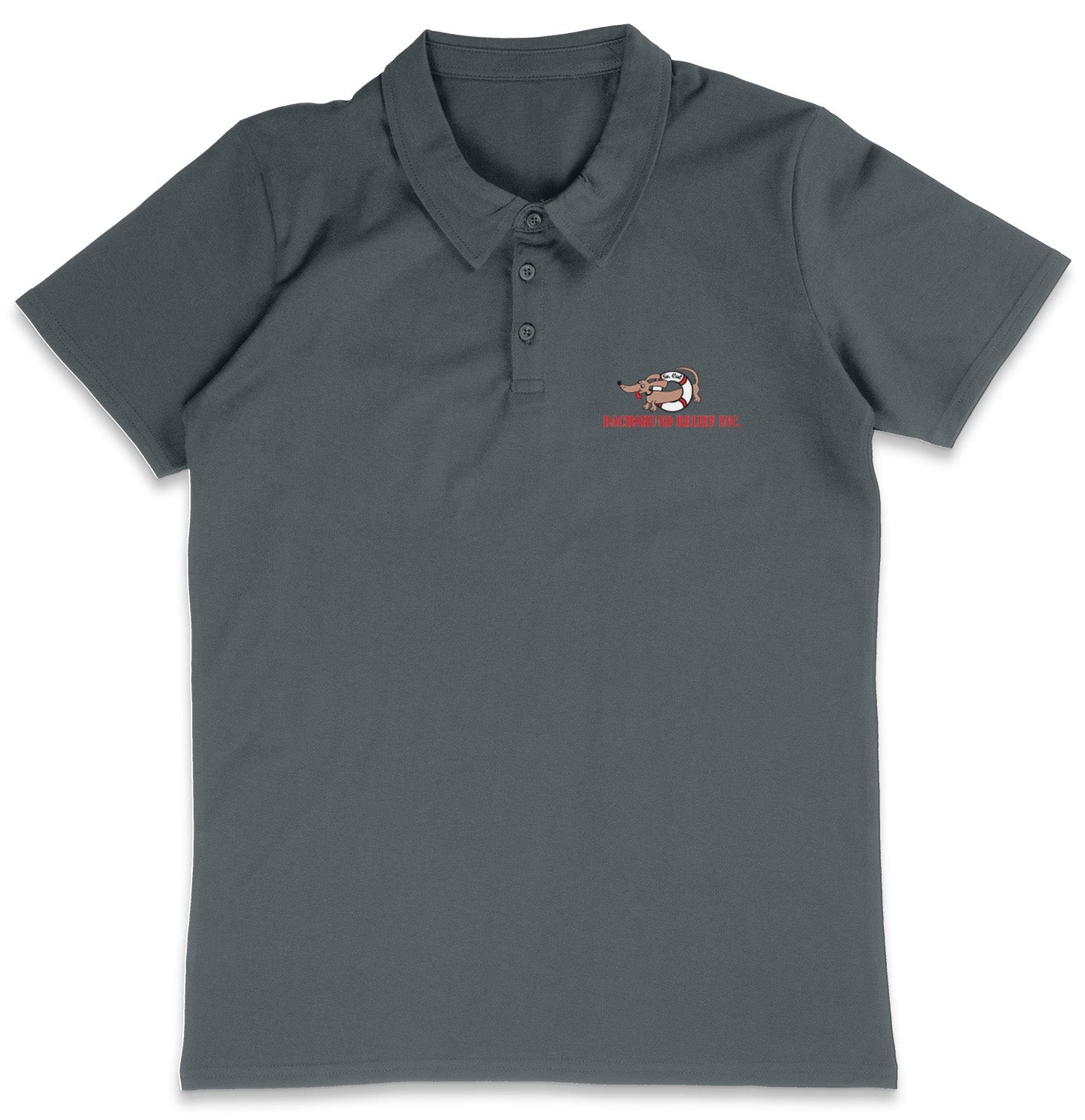 So Cal Dachshund Relief LC Logo - Adult Micro-Mesh Polo - Light Blue - 3X-Large - Charcoal