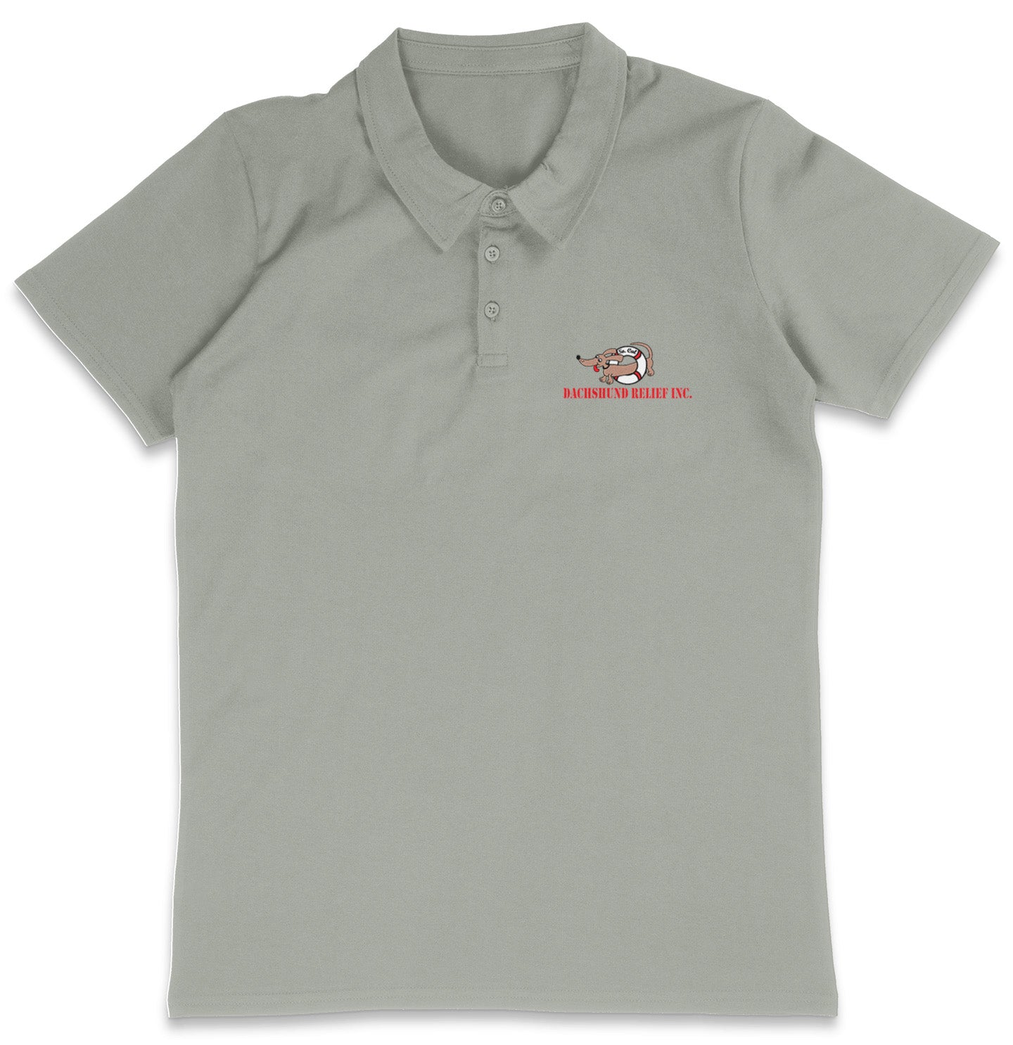 So Cal Dachshund Relief LC Logo - Adult Micro-Mesh Polo - Black - Small - Grey