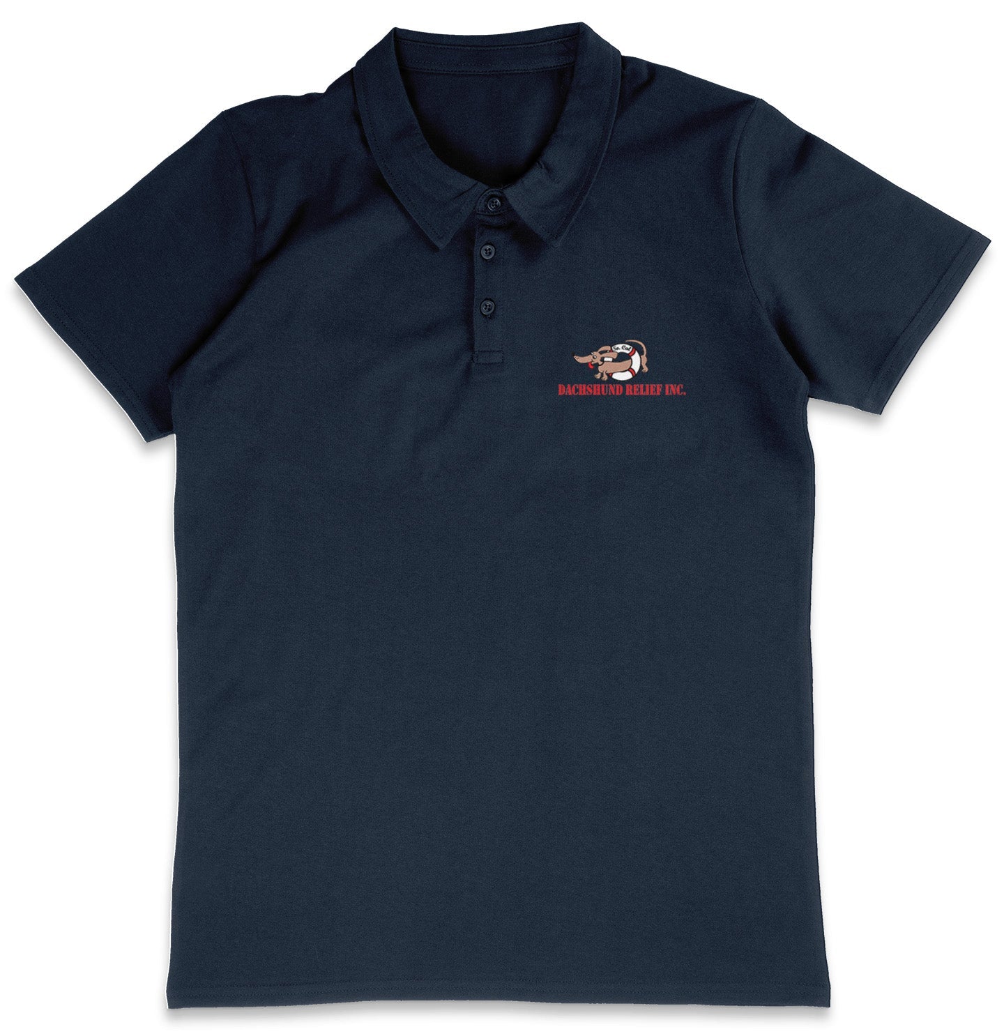 So Cal Dachshund Relief LC Logo - Adult Micro-Mesh Polo - Black - Medium - Navy
