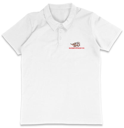 So Cal Dachshund Relief LC Logo - Adult Micro-Mesh Polo - Black - X-Large - White