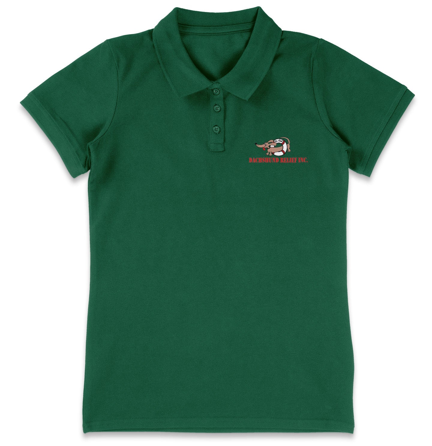So Cal Dachshund Relief LC Logo - Women's Micro-Mesh Polo - Light Blue - 2X-Large - Forest Green