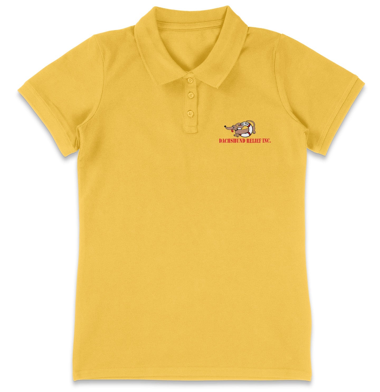 So Cal Dachshund Relief LC Logo - Women's Micro-Mesh Polo - Black - Large - Yellow
