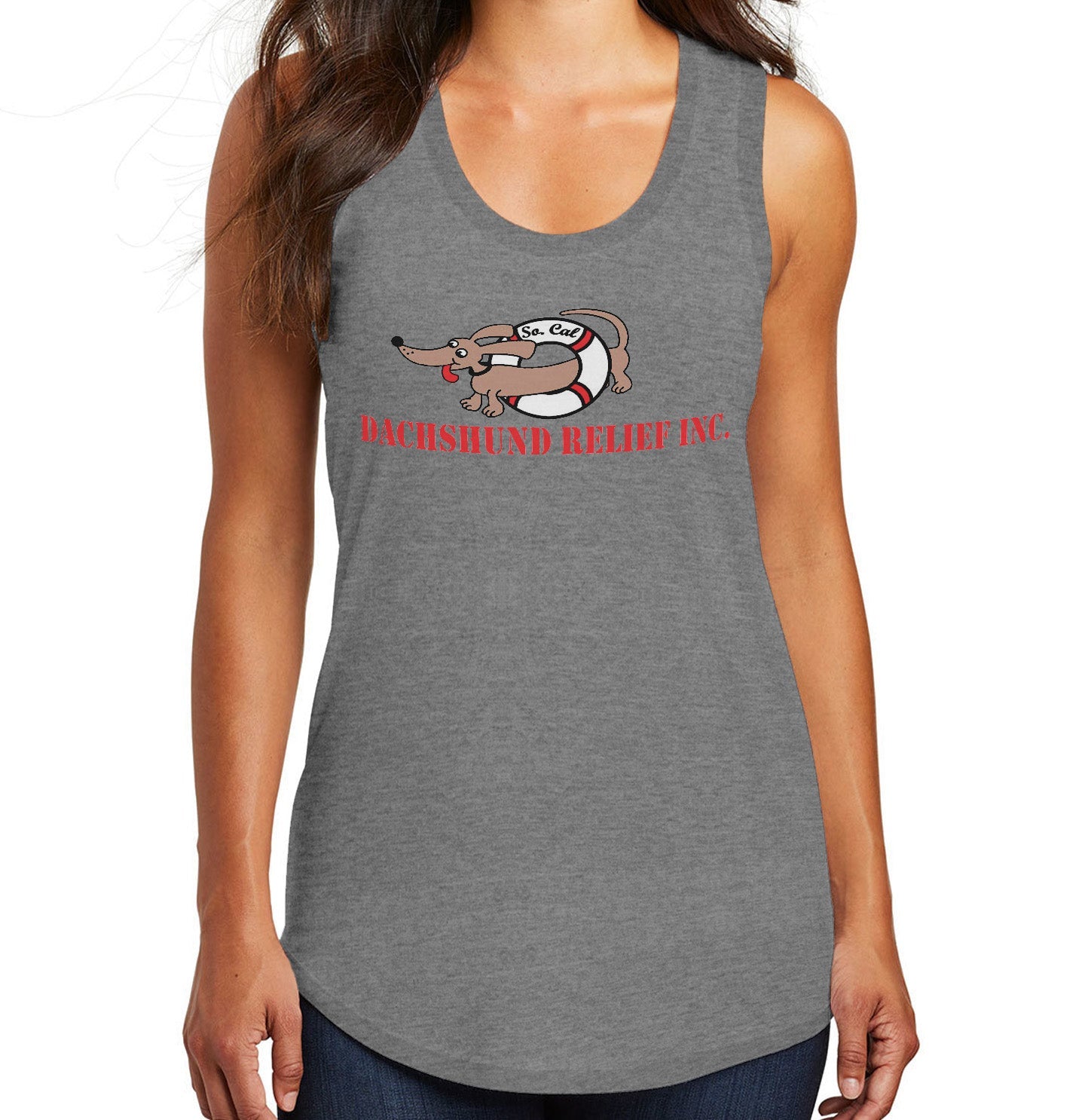 So Cal Dachshund Relief Logo - Women's Tri-Blend Racerback Tank